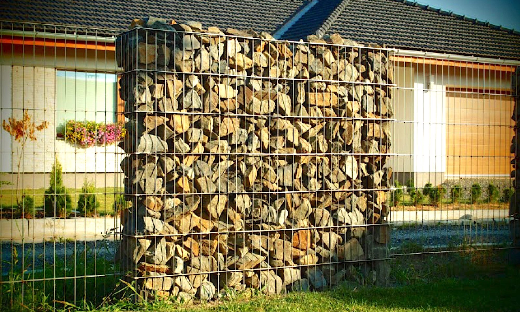 Gabion walls for landscaping and fences